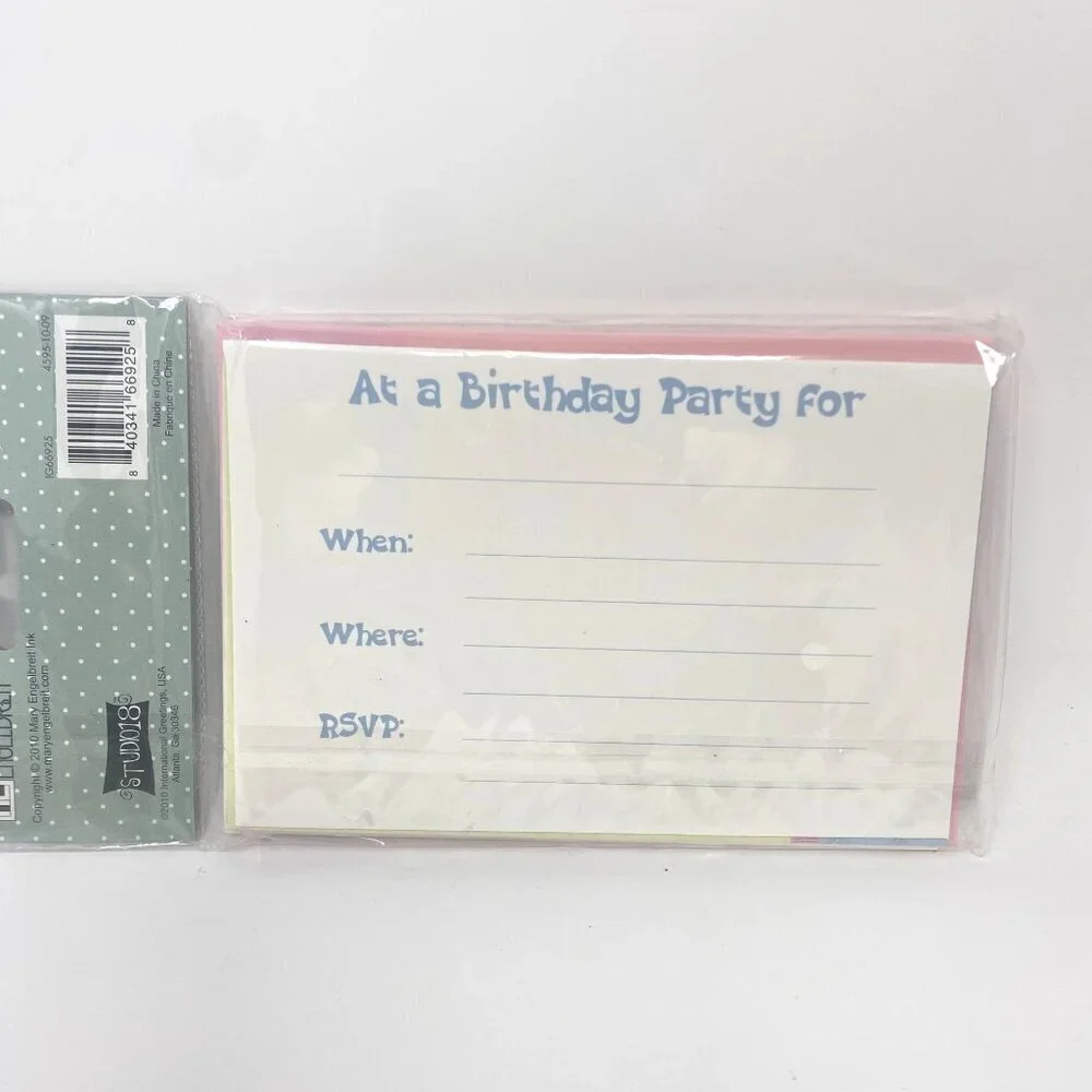 Mary Engelbreit 8 Party Invitations Have Your Cake and Eat It Too 4in x 6in